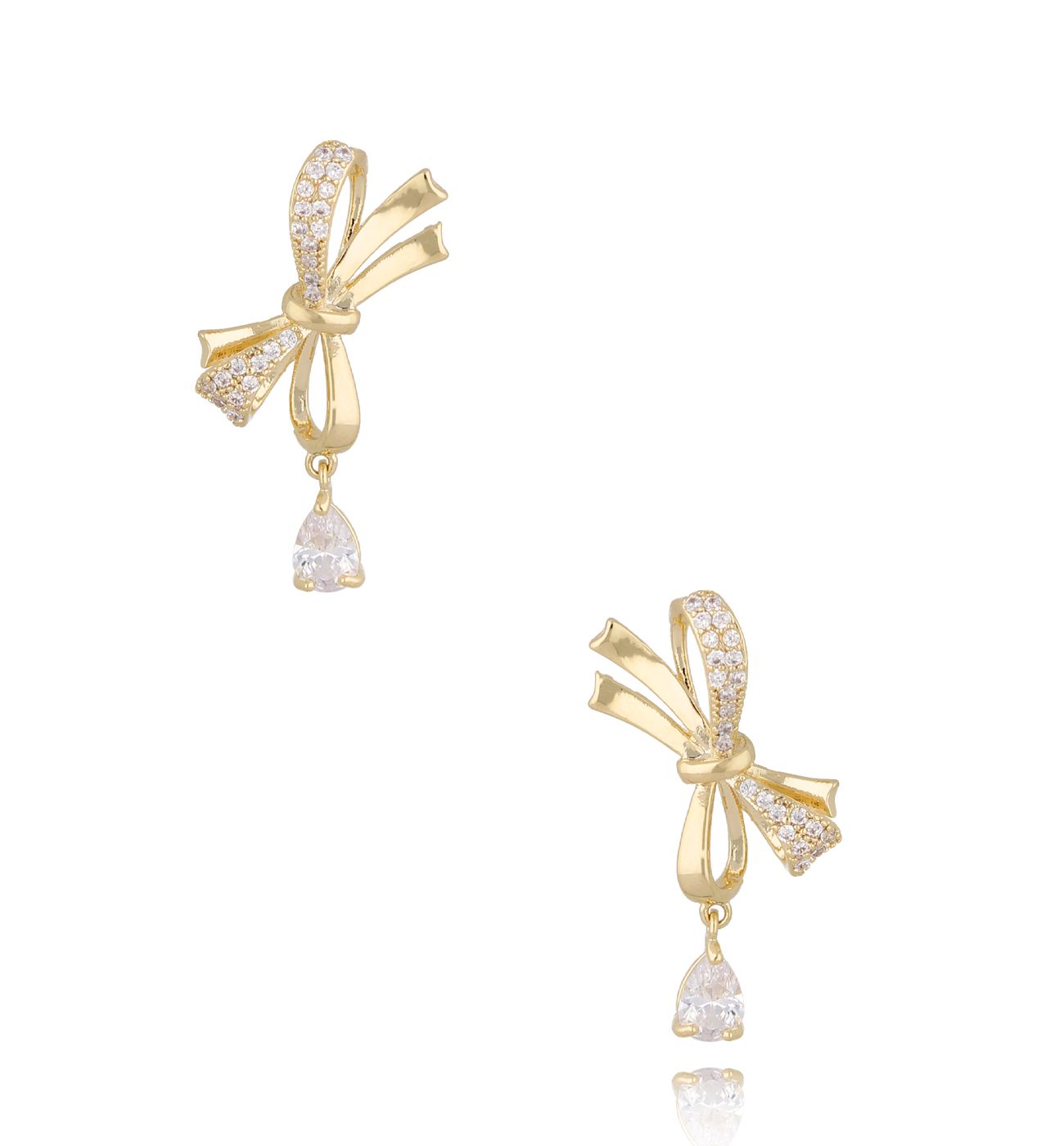 Kolczyki wstążki z kryształkami Ribbon KSS1093