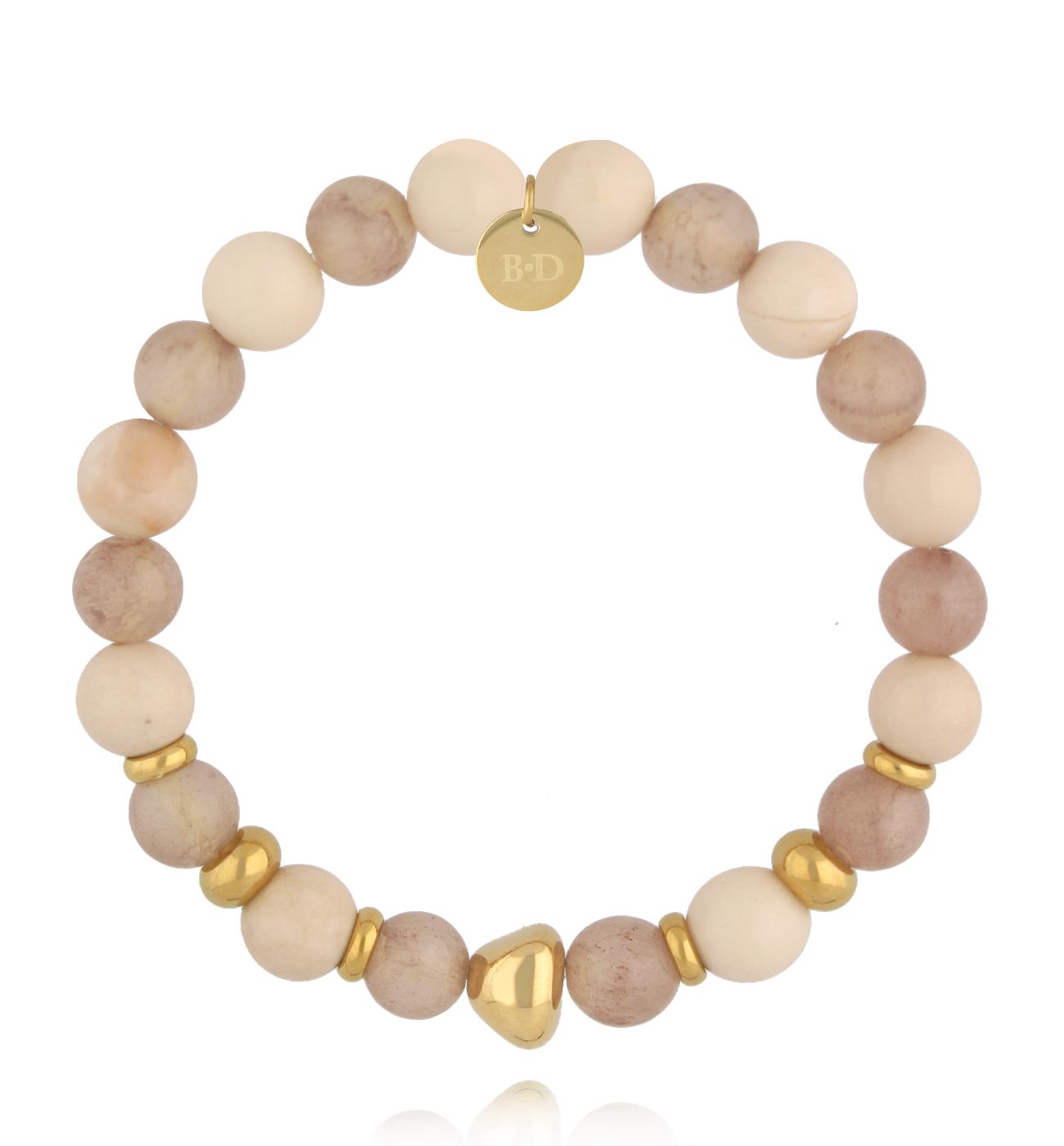 Bransoletka beżowa z kamieniami BMMH4017