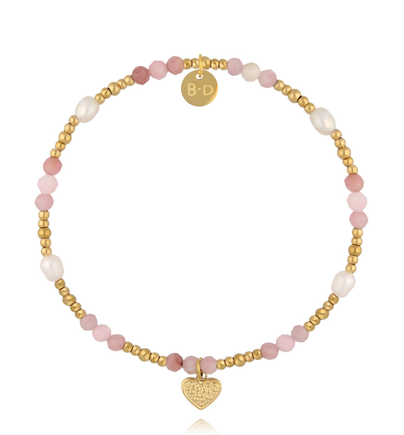 Bransoletka różowa z serduszkiem BTW3376