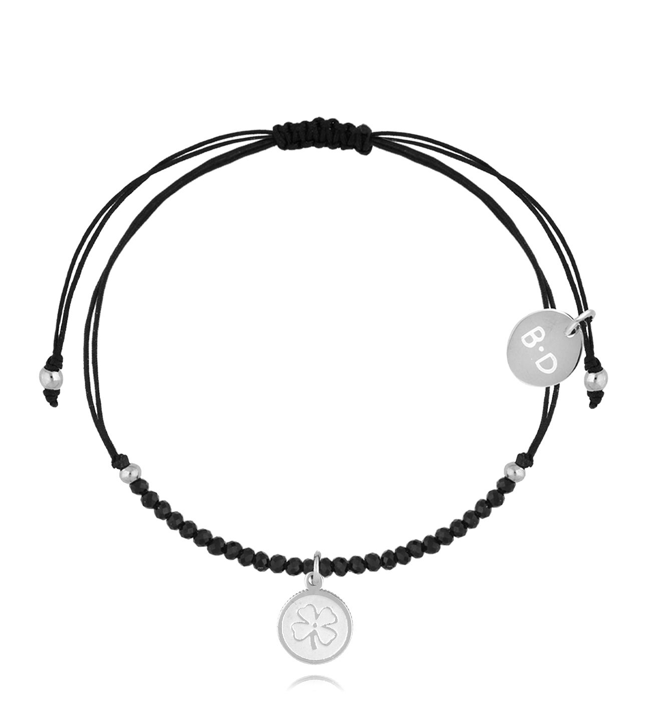 Bransoletka z turmalinami i srebrną koniczynką Successo BMT0127 - By Dziubeka