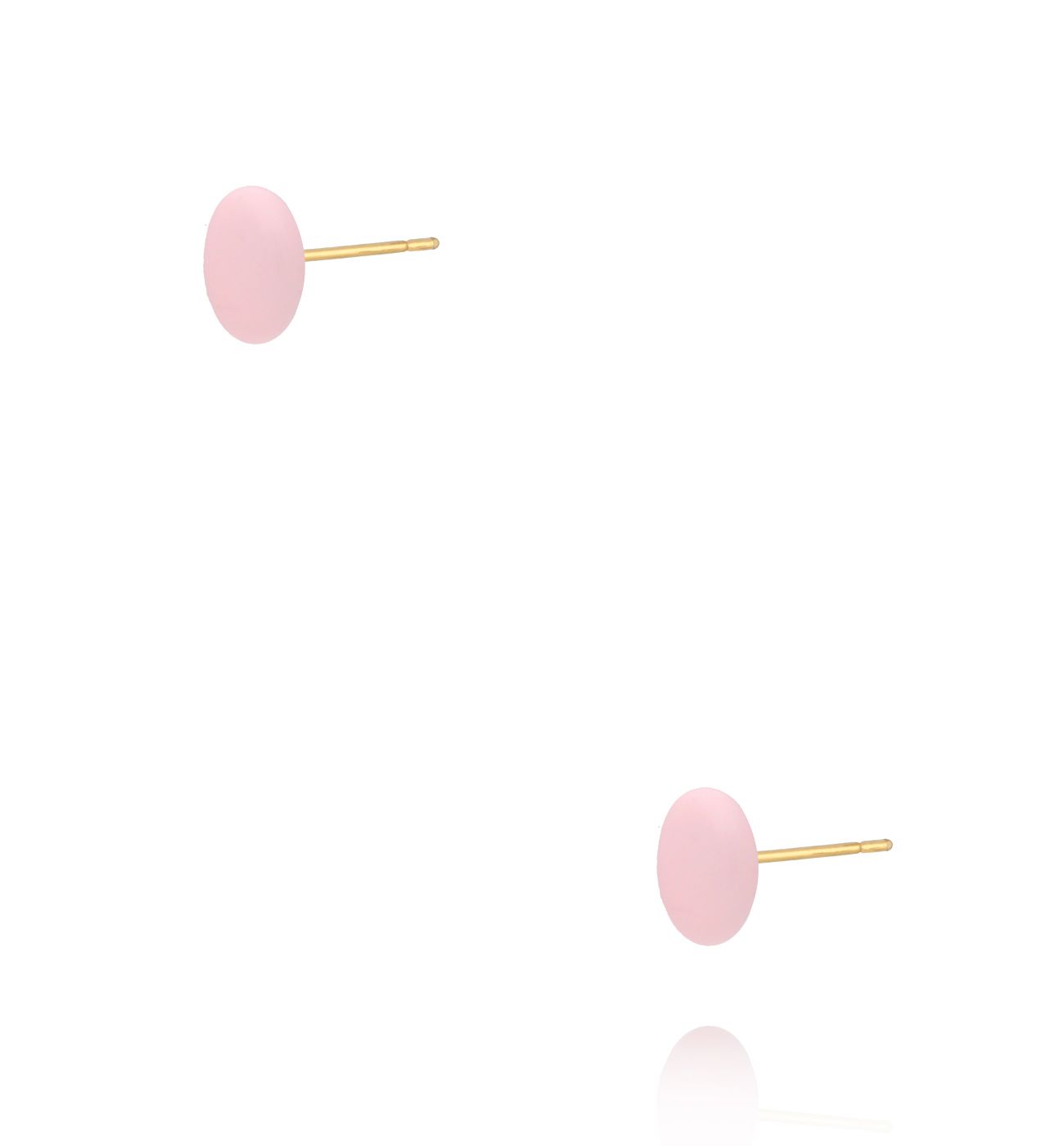 Kolczyki krętki z różową emalią KSY0365 - By Dziubeka