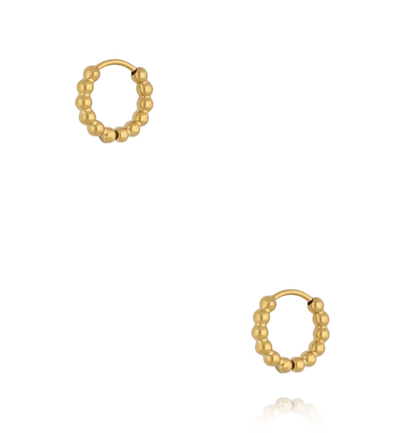 Kolczyk klasyczne złote kółeczka w kulki - By Dziubeka
