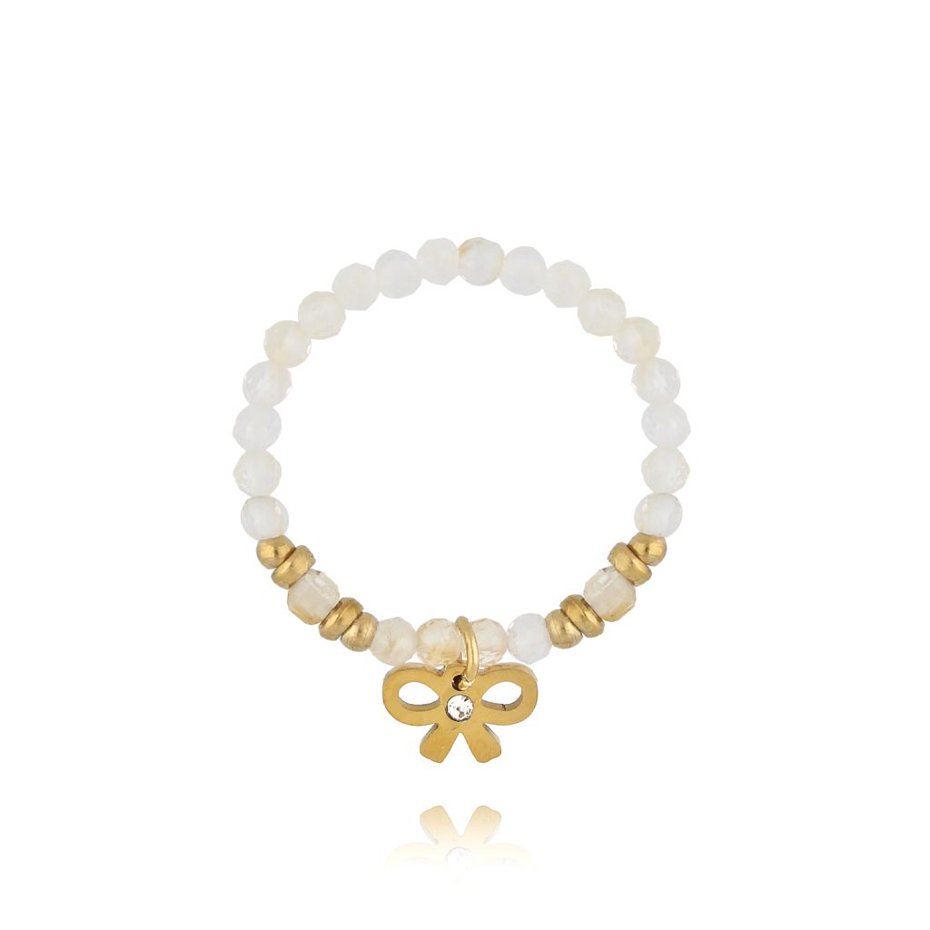 Pierścionek elastyczny z cytrynami i kokardką PTW0644