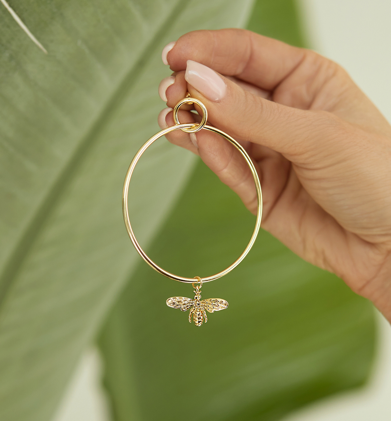 Kolczyki złote koła z owadami Gold Midnight KMI0037