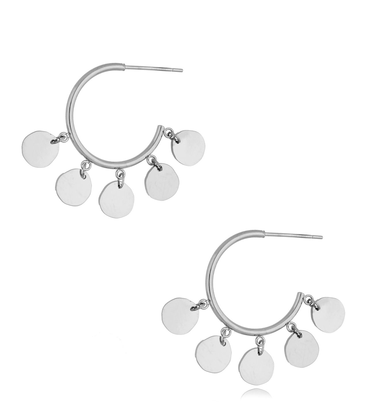 Kolczyki srebrne z dyskami Amory KSA0629