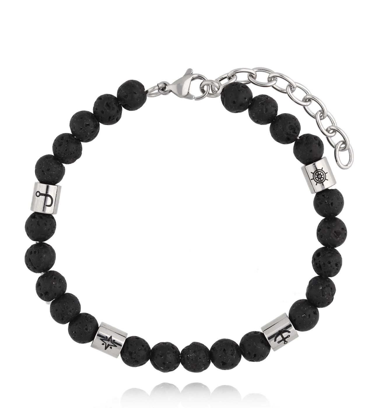 Bransoletka męska z lawą wulkaniczną Gunnar BMITC0644