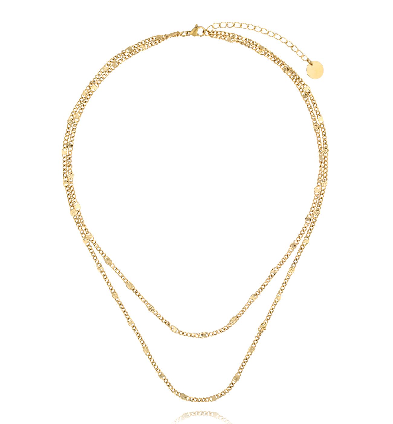 Naszyjnik z łańcuszkami złoty Horizon NSA1177