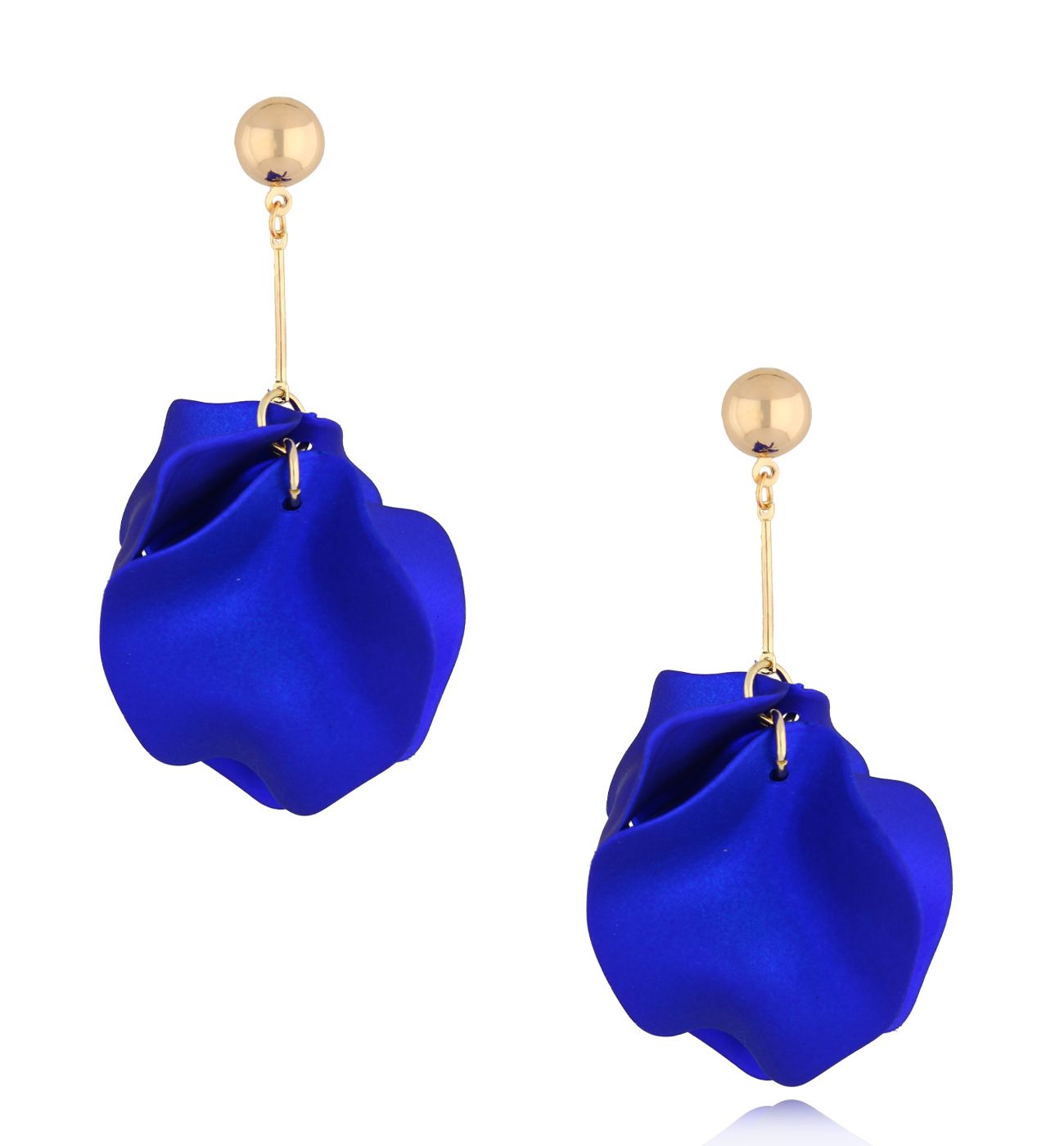 Kolczyki chabrowe z płatkami Amaranta KFF0047 - By Dziubeka