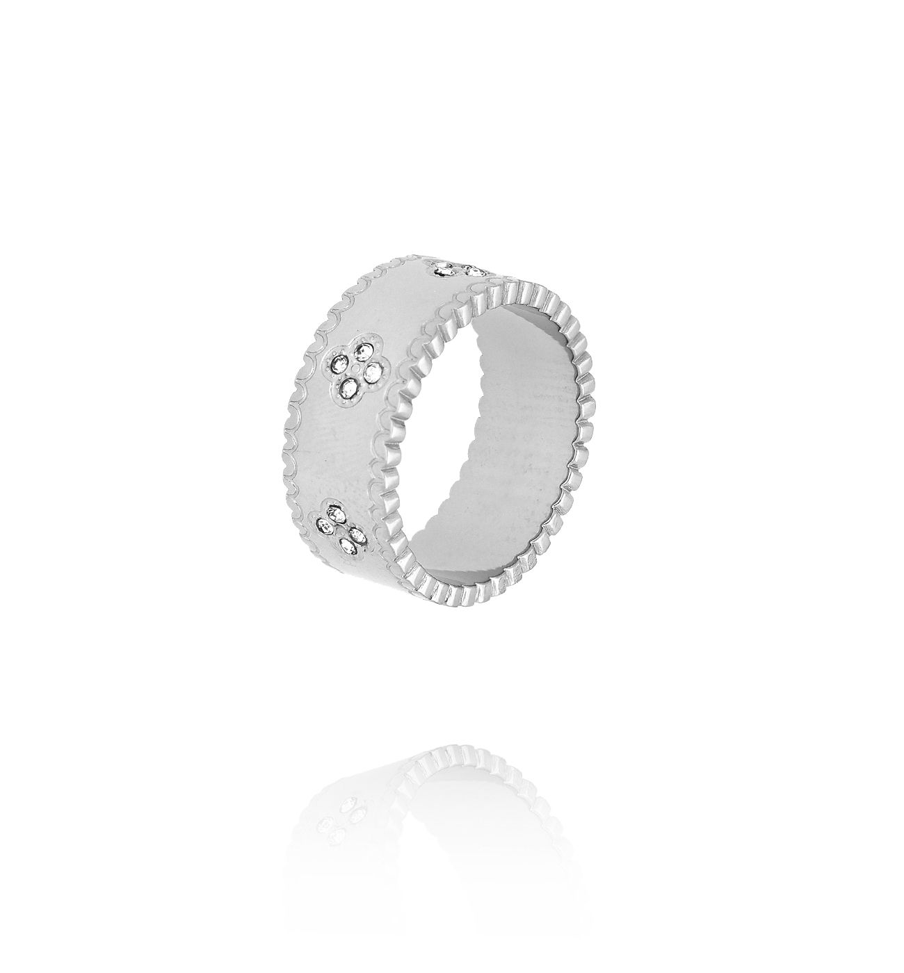 Obrączka srebrna z koniczynkami PSY0090 - By Dziubeka