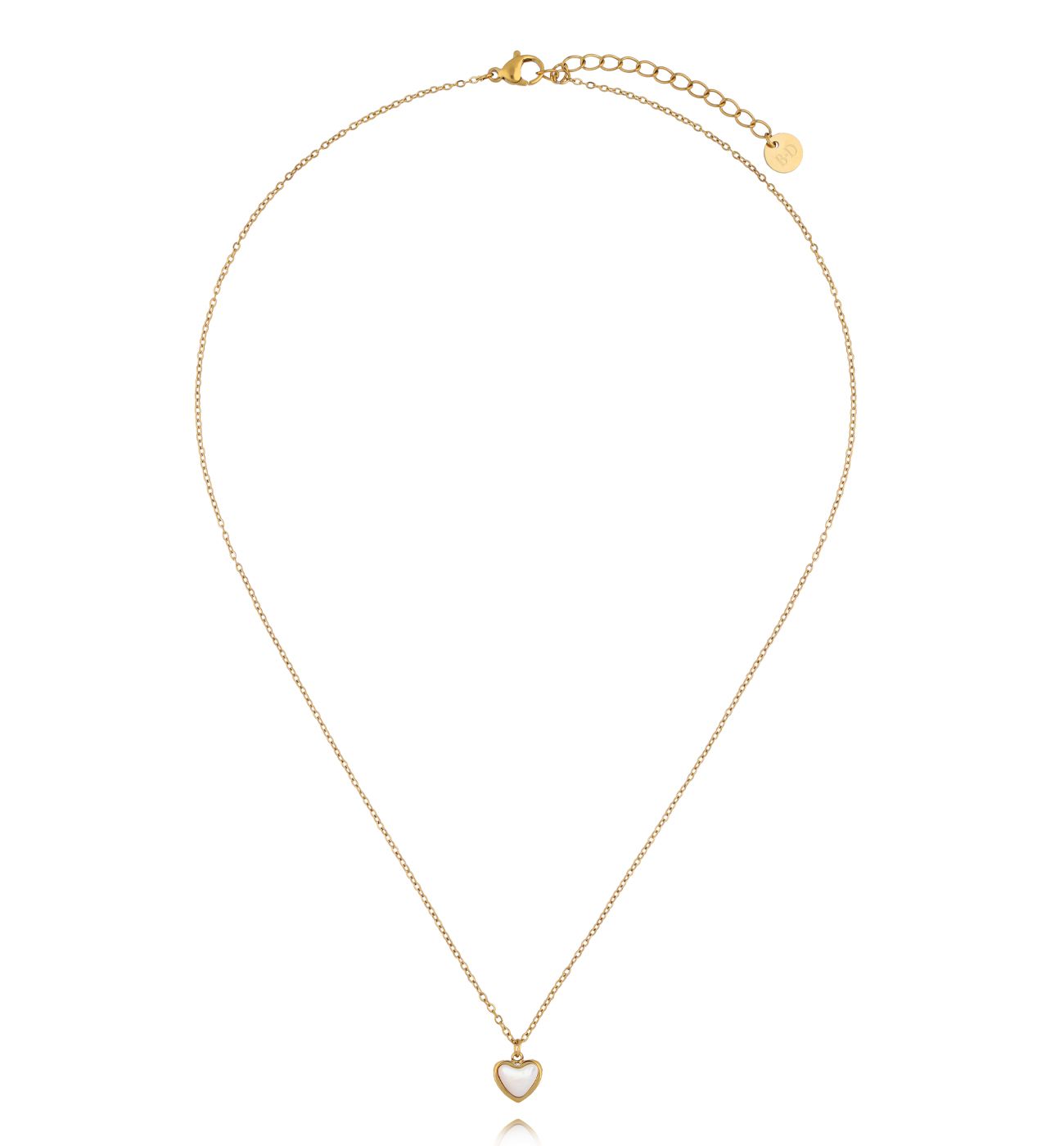 Naszyjnik z serduszkiem z masy perłowej NSY0847 - By Dziubeka