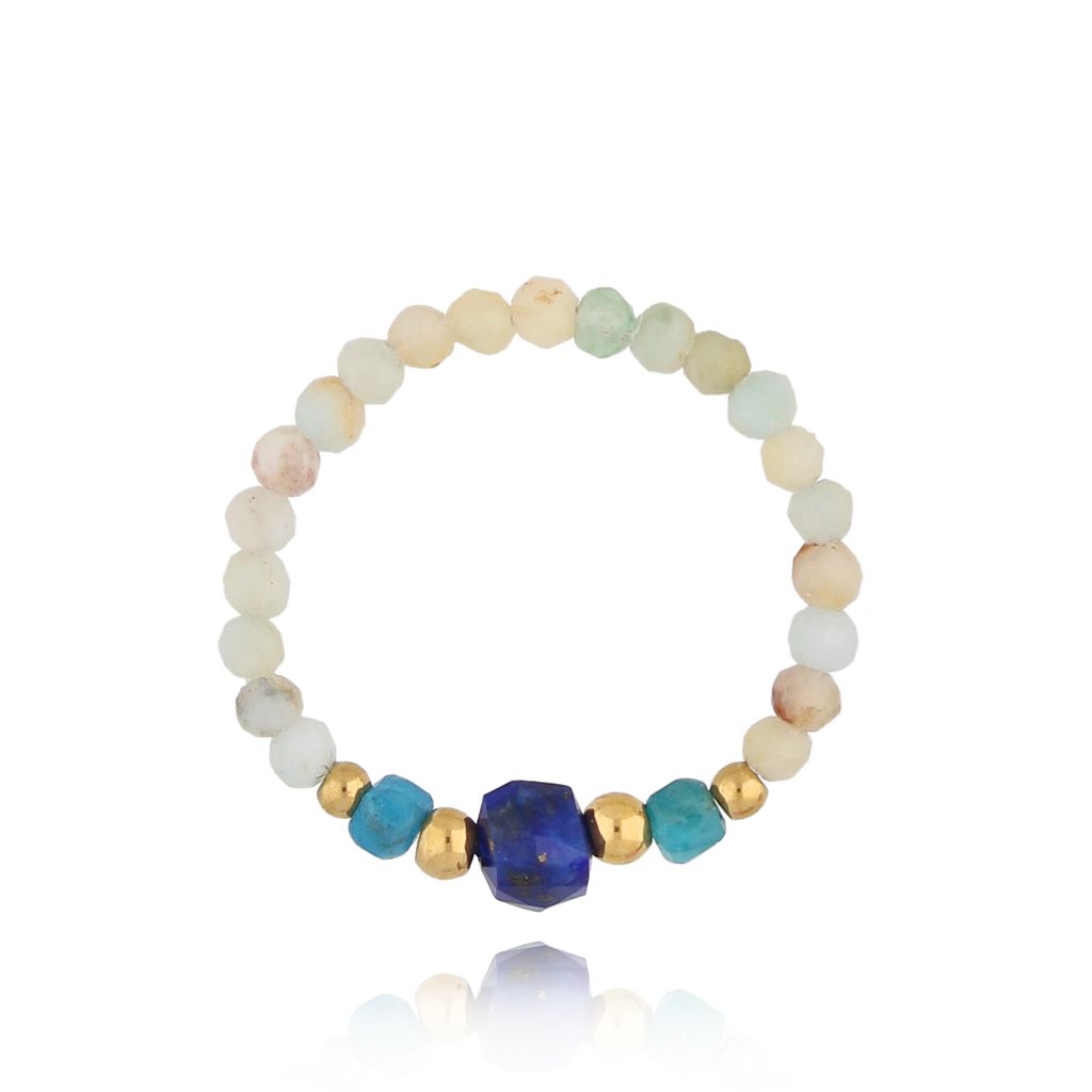 Pierścionek z amazonitami Celaya PSC0460 - By Dziubeka