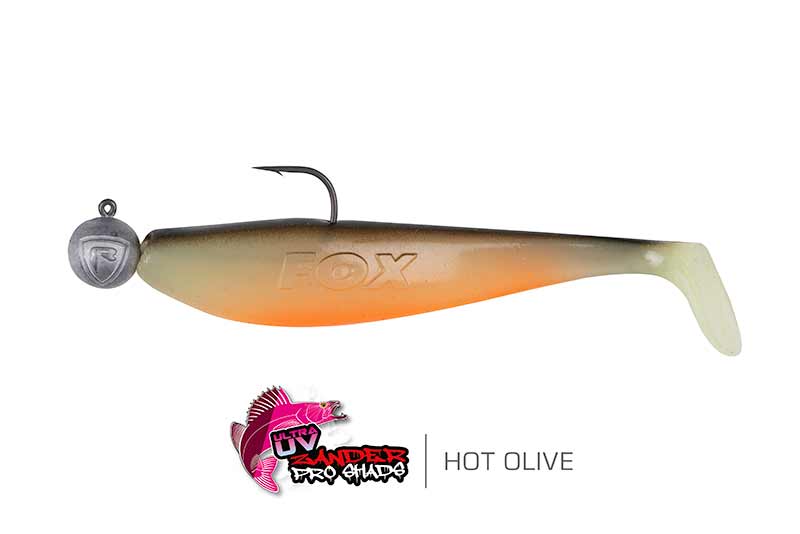 Fox Rage Guma Loaded Zander Pro Shads UV Hot Olive 12cm 4/0 15g