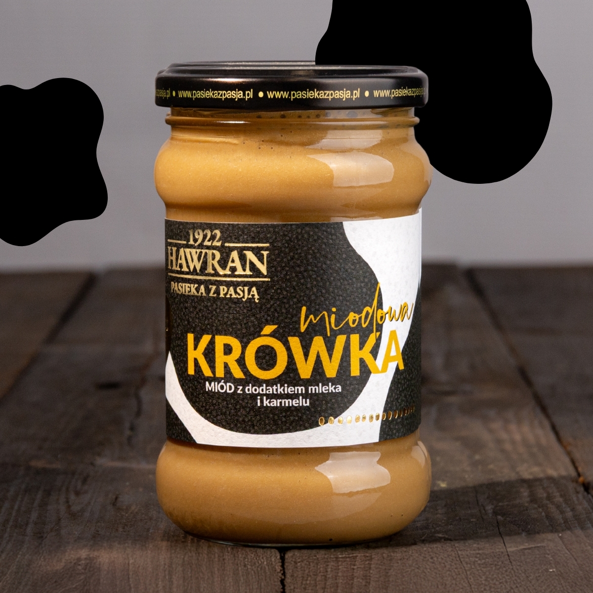 Miodowa krówka - miód z mlekiem i karmelem 370g - Pasieka z Pasją Hawran