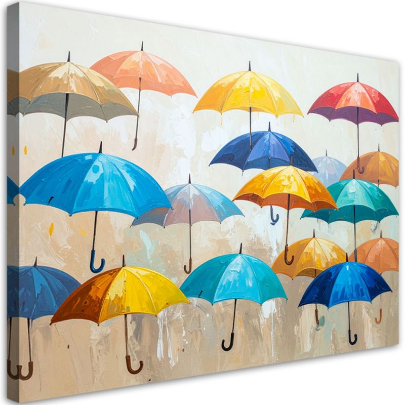 Obraz na płótnie do pokoju dziecka salonu Feeby Kolorowe Parasolki 100x70cm 1szt