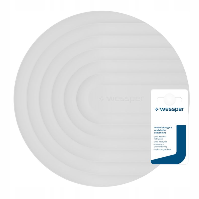 Podkładka kuchenna, Wessper, mata silikonowa, pod garnek, patelnię, żaroodporna, bez BPA, biała, 1szt