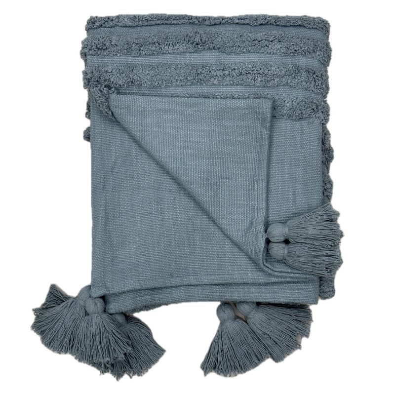 Koc tkany 130 x 170 cm niebieski