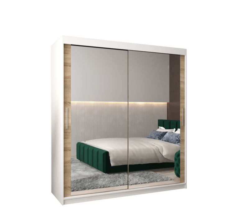 Szafa przesuwna Garderoba Abiks Tokyo 3 180 biały + sonoma 1 szt.