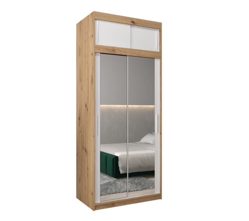 Szafa przesuwna Garderoba Abiks Tokyo 3 100 artisan + biały z nadstawką 1 szt.