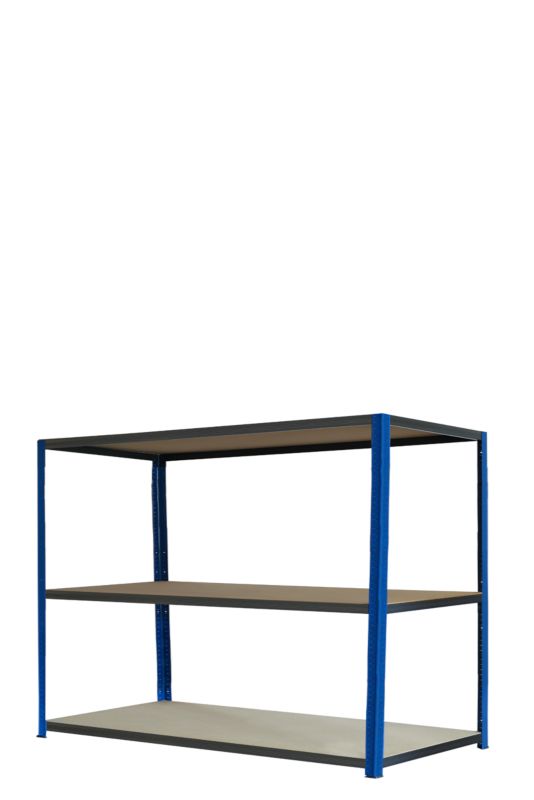 Regał metalowy MODO24 magazynowy warsztatowy niebiesko-grafitowy helios 90x150x60cm 3 półki po 275 kg 1 szt.