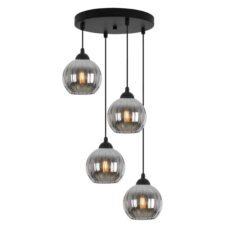 Lampa sufitowa wisząca Light Home LH Costa okrągła 4x E27 60W czarny/grafitowy 1szt