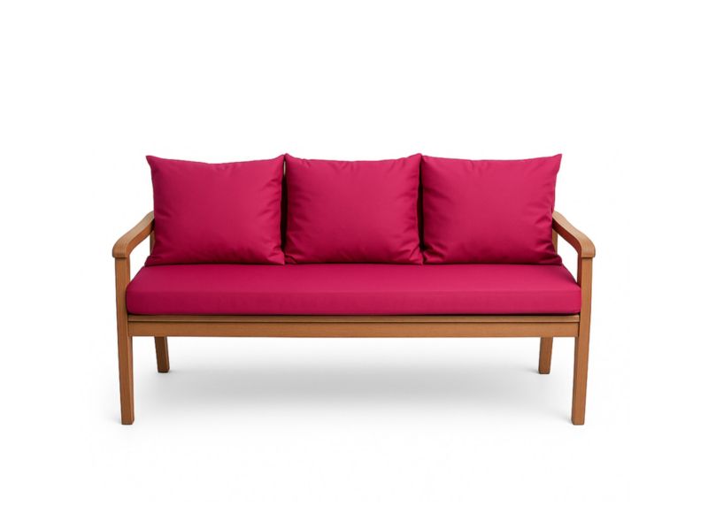 Poduszka ogrodowa na ławkę 3-os, Setgarden, 140x60x50cm,, różowa dwustronne Poduszki na ławkę zdejmowany pokrowiec,Mix 1szt