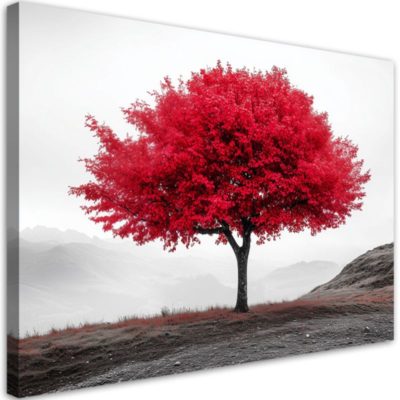 Obraz na płótnie Feeby Czerwone Drzewo Krajobraz 100x70cm 1szt