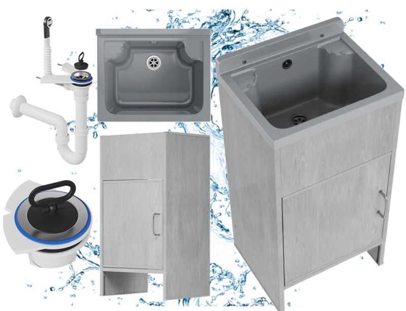 Zlewozmywak Gospodarczy Granitan Loma Szafka PCV 1kpl.