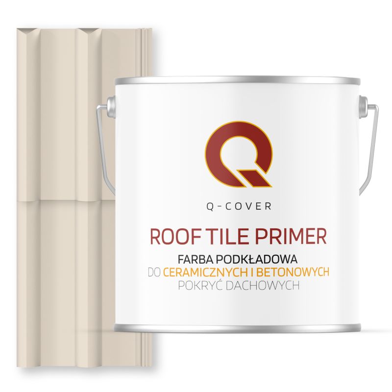 Farba Podkładowa do Dachów Ceramicznych i Betonowych Pokryć Dachowych Q-Cover Kremowy RAL9001 5L