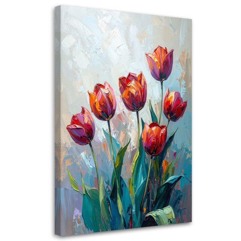 Obraz nowoczesny Feeby Czerwone Tulipany Kwiaty jak malowany 40x60cm 1szt
