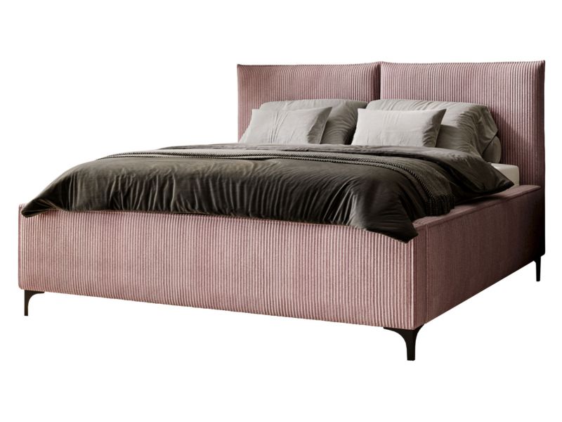 Łóżko tapicerowane MIRJAN 24 Leon Sztruks 140x200 brudny róż 1 szt.
