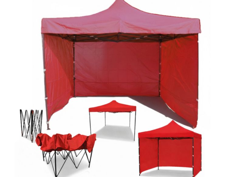 Namiot Handlowy 3x3 Mocne Namioty 30 kg Pawilon ekspresowy ogrodowy targowy składany automatyczny imprezowy Czerwony 1 szt.