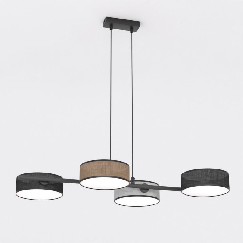 Lampa wisząca Emibig DRUMZ czarno-brązowo-szara 4xE14x15W IP20 wym:120x80x46cm - 1 szt.