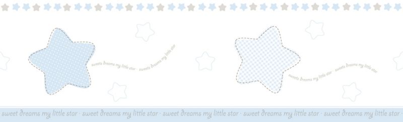 samoprzylepna granica tapety Sanders & Sanders gwiazdy niebieskimIbiałym 500 x 17.5 cm - 1 szt.