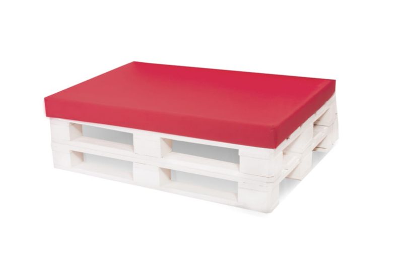 Poduszka ogrodowa na paletę, Setgarden, 120x60x10cm, Czerwone siedzisko na balkon lub taras, zdejmowany pokrowiec, 1szt