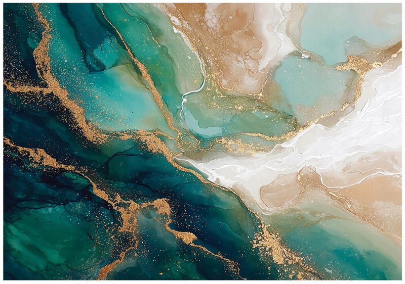 Fototapeta WALLARENA Do Salonu Sypialni Na Flizelinie Marmur Abstrakcja Glamour Zielony 300x210 cm 16061VX6 1 szt.