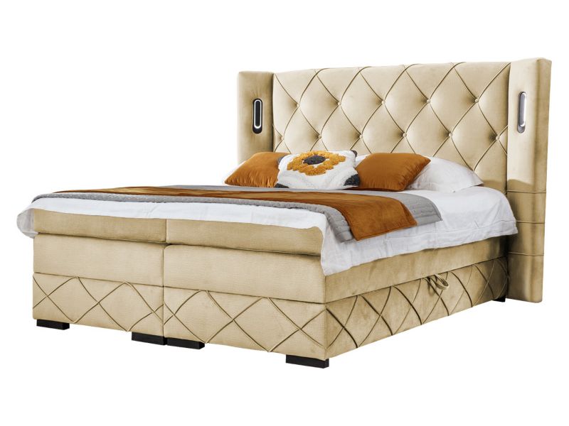 Łóżko kontynentalne MIRJAN 24 Focus Lux 120x200 beżowy 1 szt.