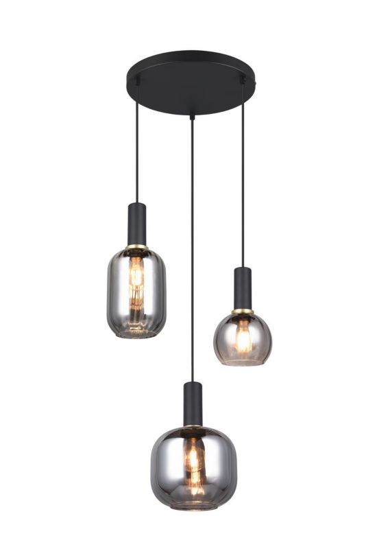 Lampa wisząca Trio Diva 4565 czarna-chromowana nad stół 3xE27 x 1 szt.