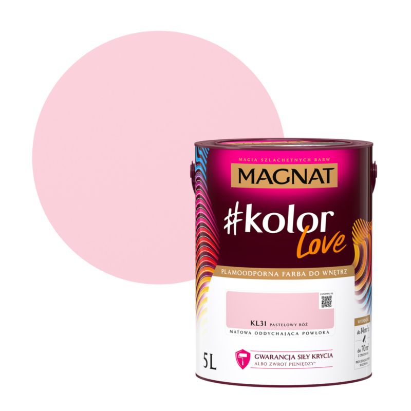 Farba kolorowa Magnat #kolorLove KL31 pastelowy róż 5 l