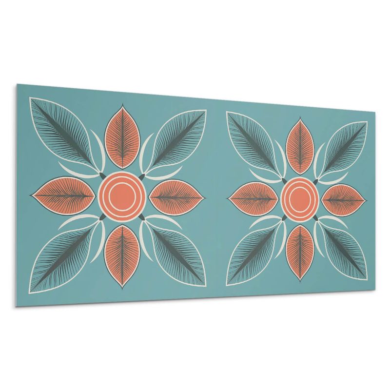 Kafelki samoprzylepne Wallfluent 60x30 cm Roślinny wzór z kwiatami i liśćmi 6 szt.