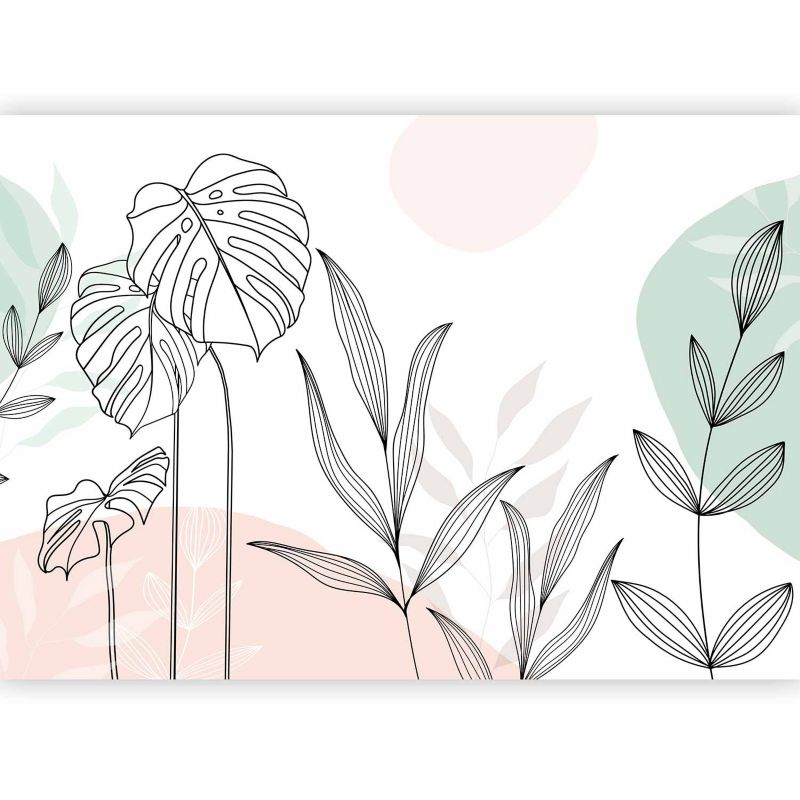 Fototapeta flizelinowa Artgeist 110g/m2 Liście czarna 350x245 (7 części) 10495aa rolka 1 szt