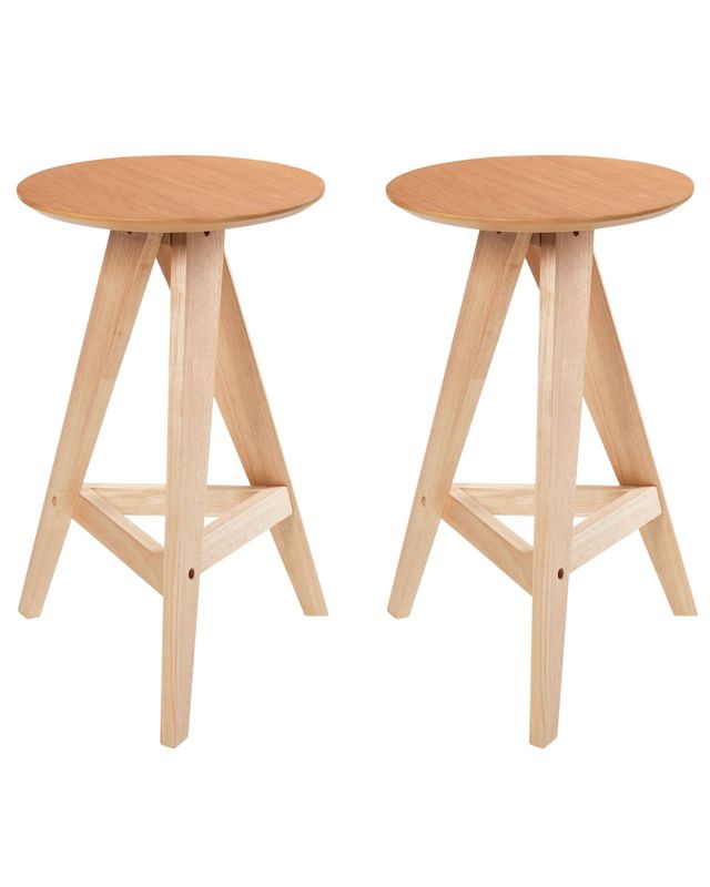 Zestaw 2 drewnianych stołków jasnobrązowy Aroma 1 par.