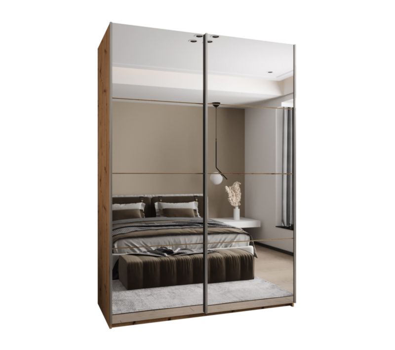 Szafa przesuwna Abiks LUX 2 wysoka szer.180cm artisan/artisan/srebrny 1szt.