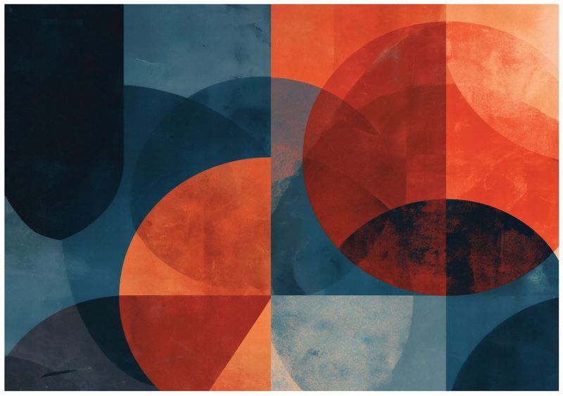 Fototapeta WALLARENA Do Sypialni Salonu Na Flizelinie Abstrakcja Geometryczna Boho Niebieski 350x250 cm 16418VX7 1 szt.