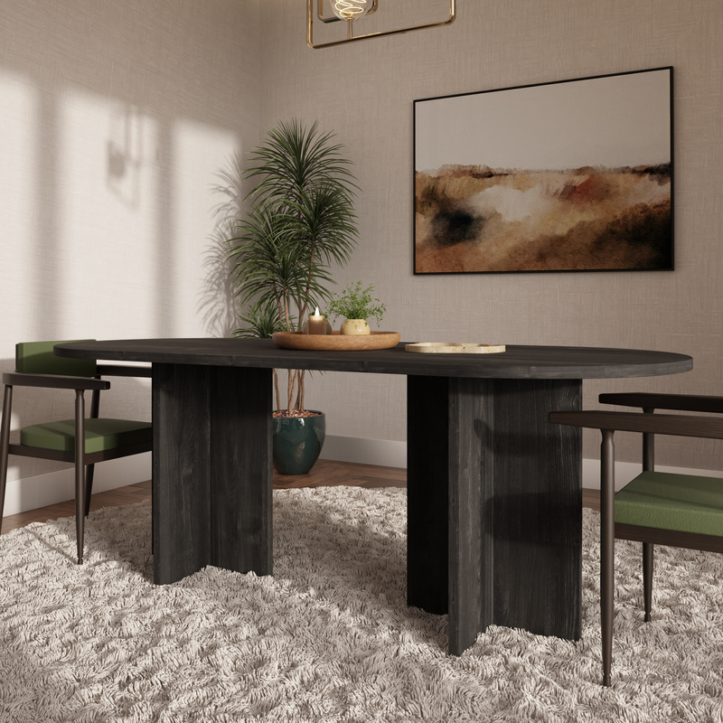 Stół 203x90 owalny do jadalni LEVON jesion portland