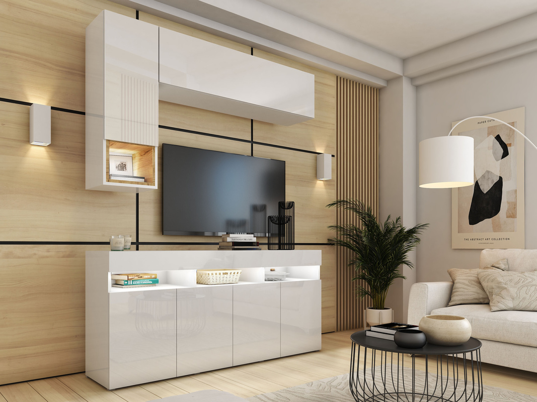 Białe meble do salonu PREMIUM