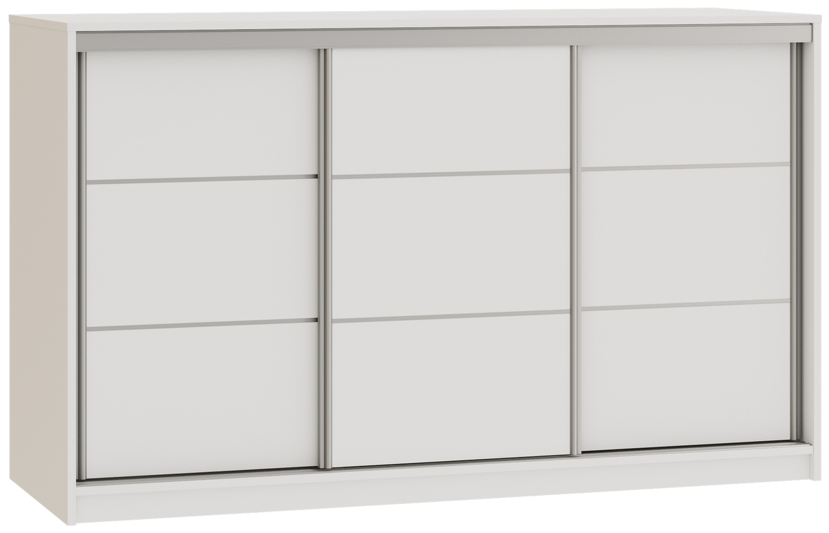 Biała komoda przesuwna 160 cm z szufladami i drążkami TOP