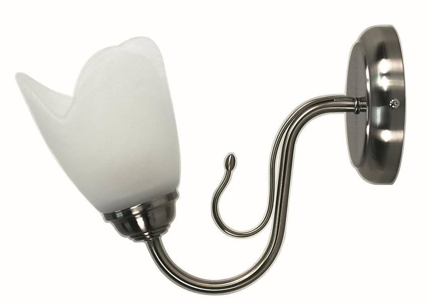 Kinkiet ścienny do salonu NIVA satyna nikiel 1 punkt światła