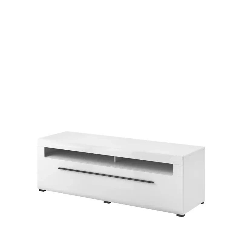 Szafka rtv z szufladą biały połysk TELOS