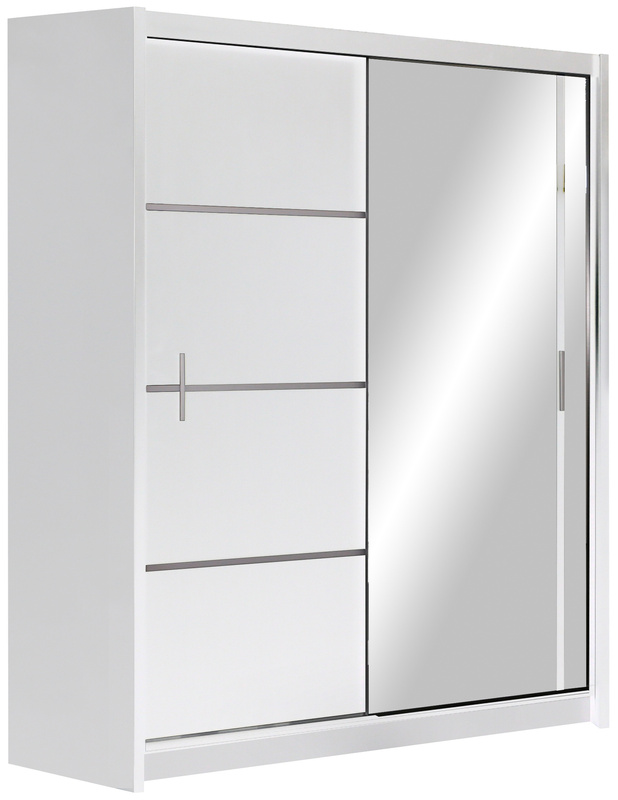 Biała dwudrzwiowa szafa przesuwna z lustrem 150 cm VOTIS