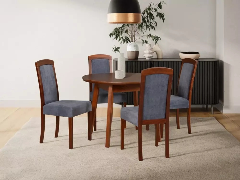 Okrągły stół z krzesłami do jadalni GROTTO